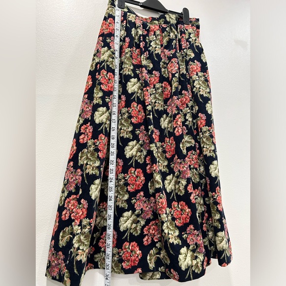 HERMAN GEIST 100% cotton corduroy Floral Long skirt - Picture 6 of 8